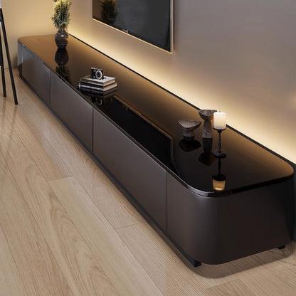 Luxury Floor Standing Glass TV Cabinet with Storage Drawers