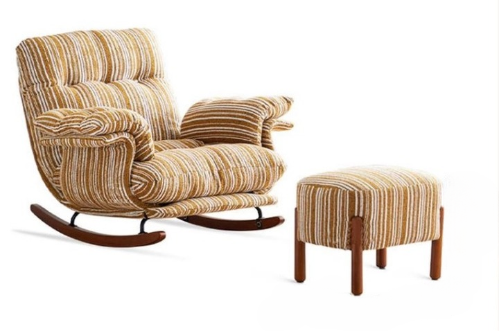 Retro Lazy Rocking Chair with Ottoman