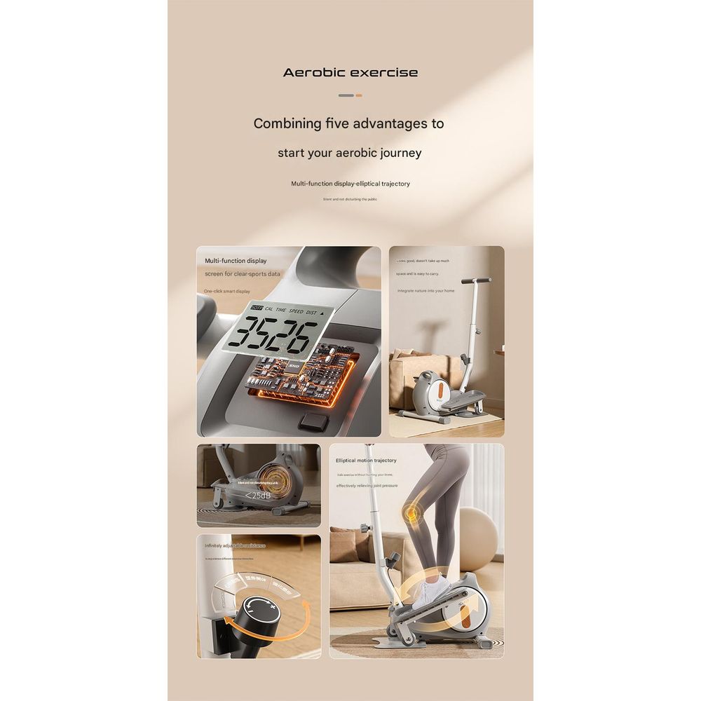 Gym Foldable Elliptical Machine with Handle