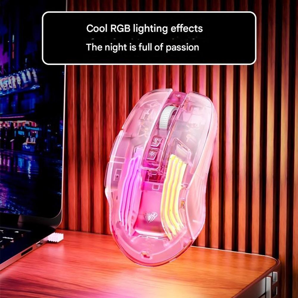 Wolf Spider SC518 RGB Wireless Transparent Gaming Mouse