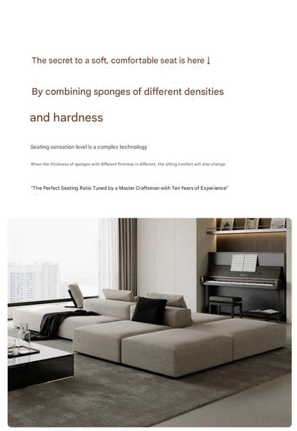 Luxury Modular Large Flat Fabric Sofa Set