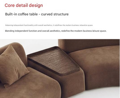 Luxury Curved Lounge Sofa Set With Coffee Table