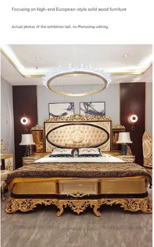 Vintage Gold Leaf 1.8 Meter Princess Double Bed