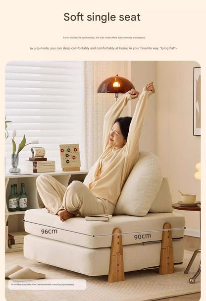 Luxury Fabric Floor Sofa Bed with Backrest