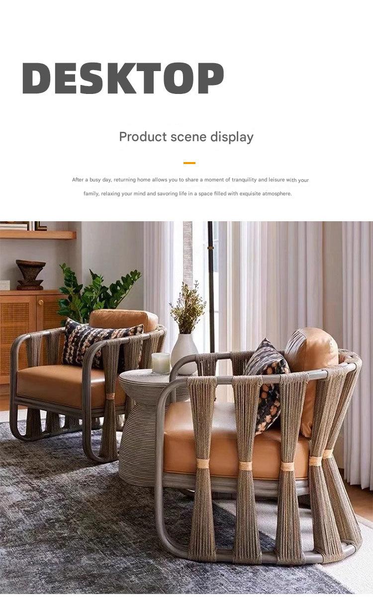 Modern Rattan Lounge Chair with Cushion