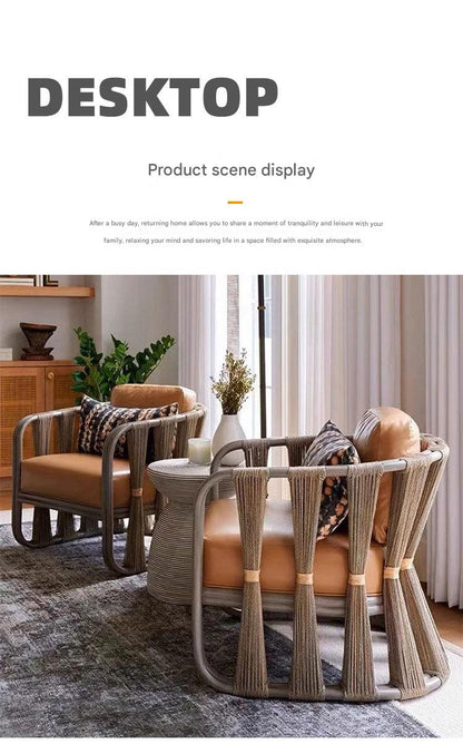 Modern Rattan Lounge Chair with Cushion