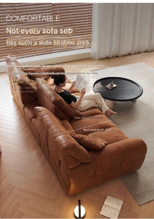 Luxury Leather Sofa With Deep Lounge Seating