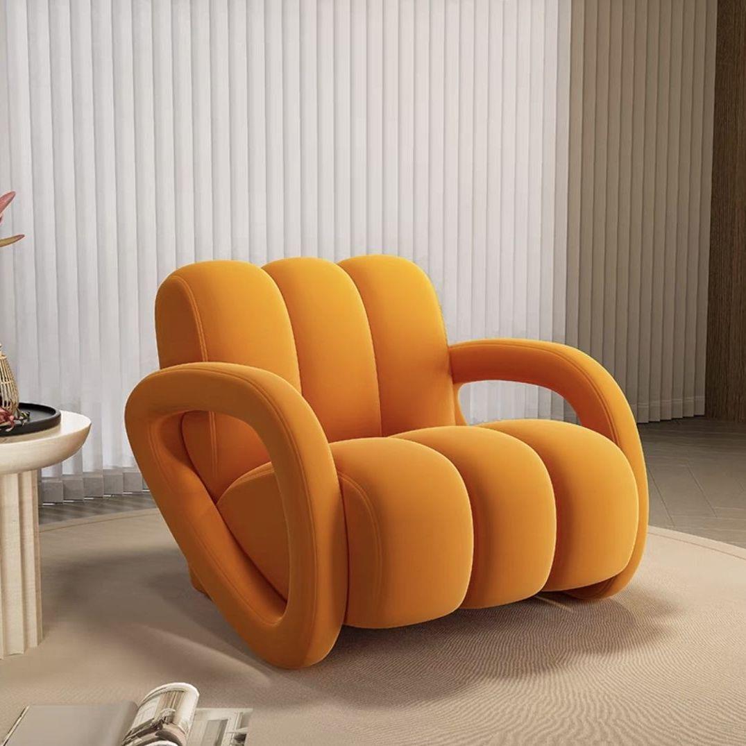 Luxury Soft Upholstered Lounge Chair with Armrest