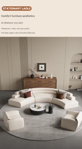 Luxury Curved Sectional  Fabric Sofa Set