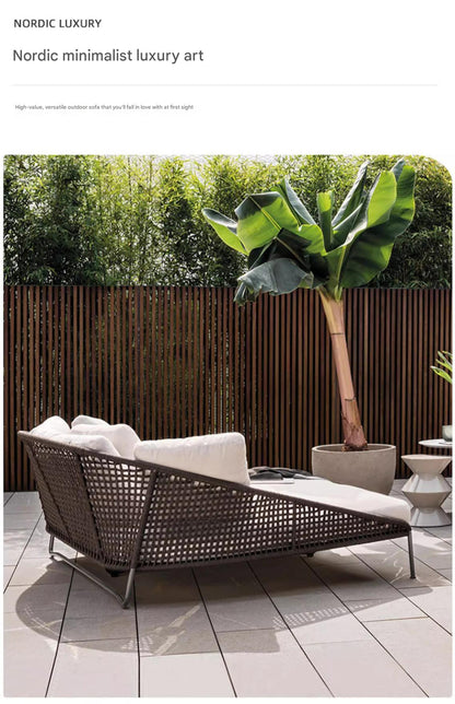 Luxury Outdoor Rattan Daybed with Cushions