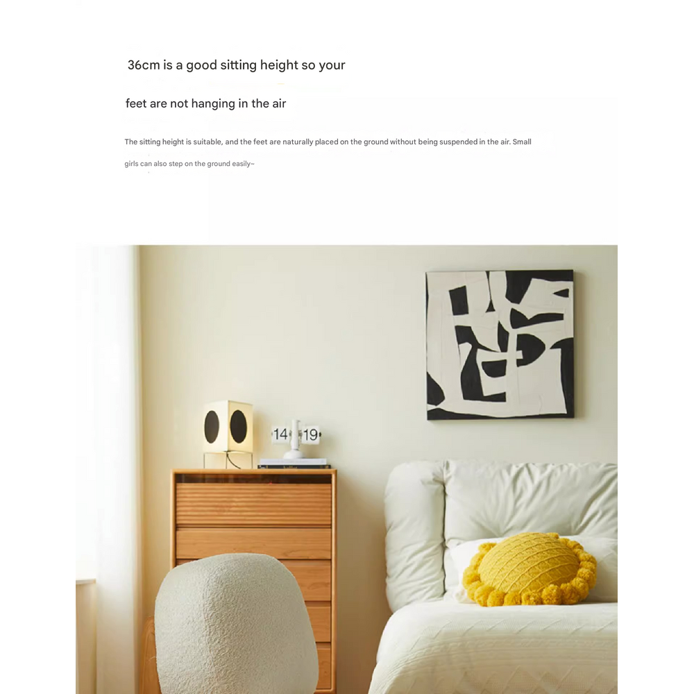 Wood Feet Alpaca Wool Living Room Single Sofa Chair