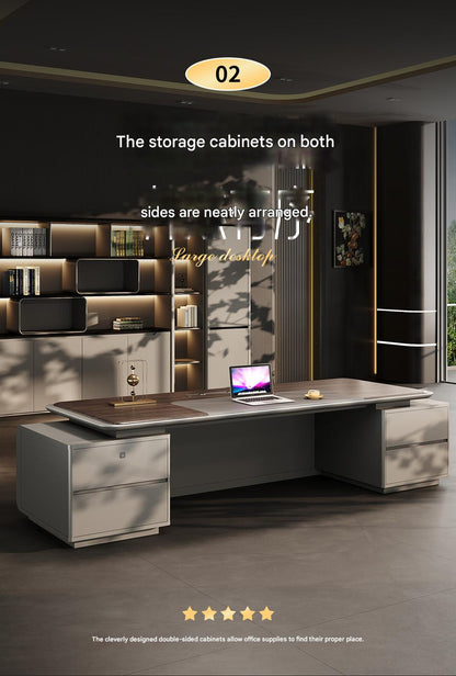 Luxury Executive Office Desk with LED Lighting
