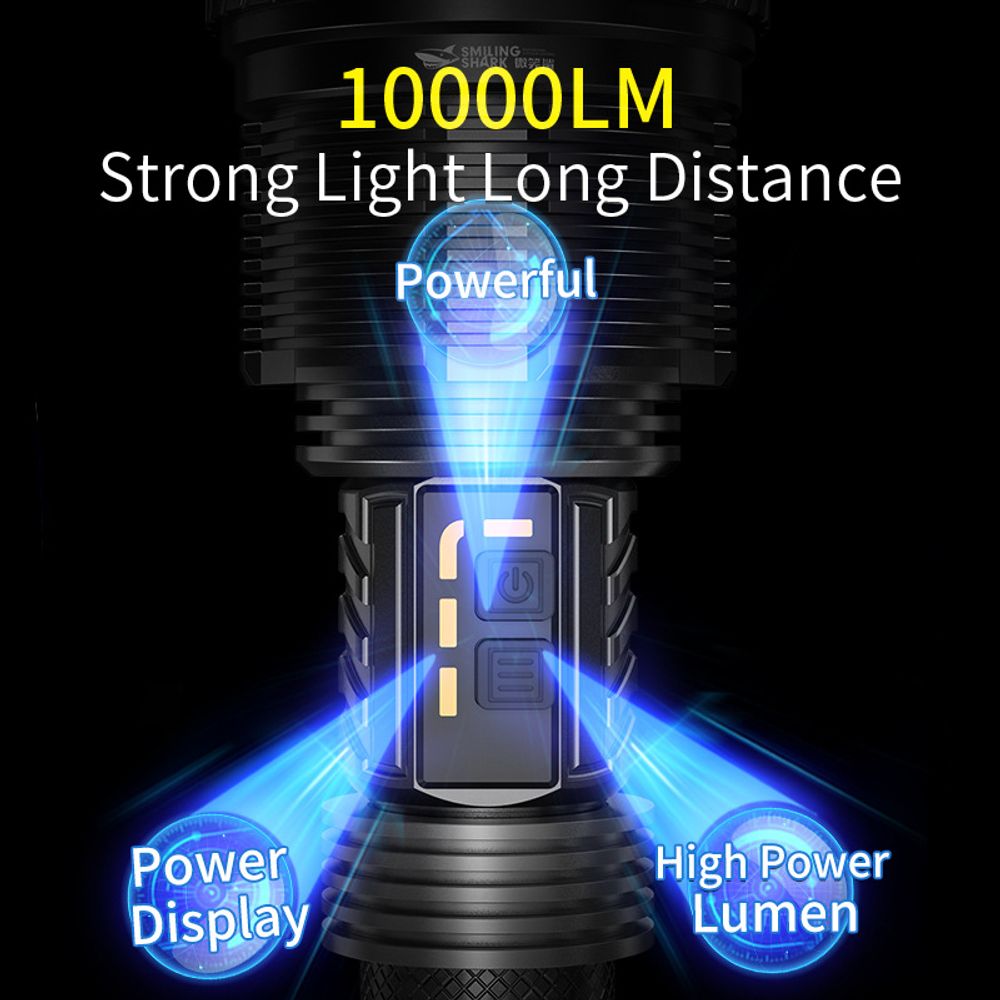 SMILING SHARK P360 Telescopic Zoom Super Bright Flashlight