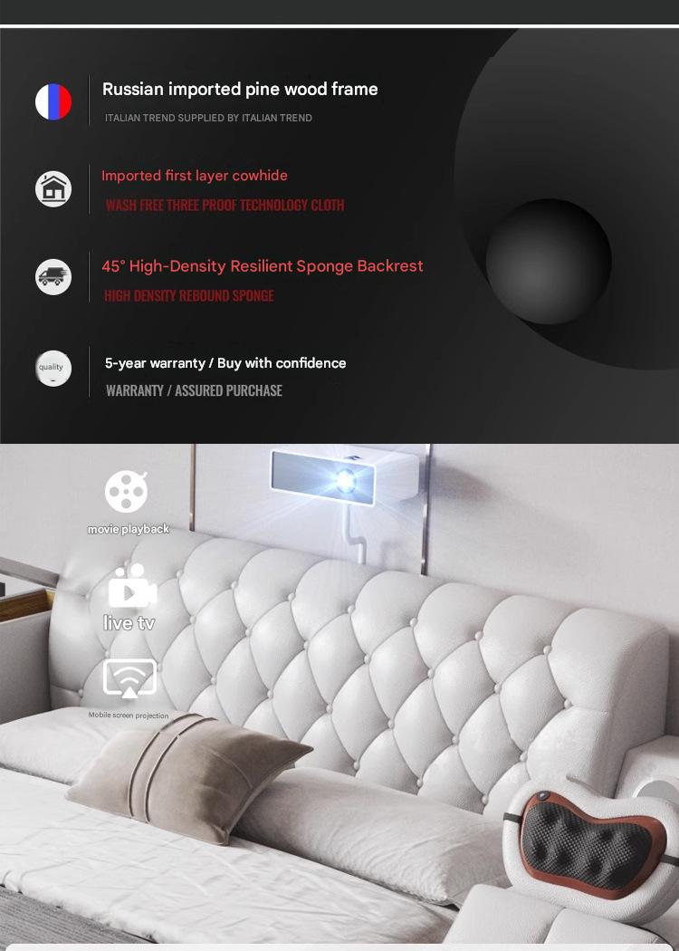 Multifunctional Electric Tatami Leather Bed