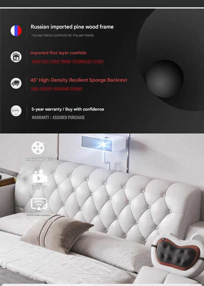 Multifunctional Electric Tatami Leather Bed