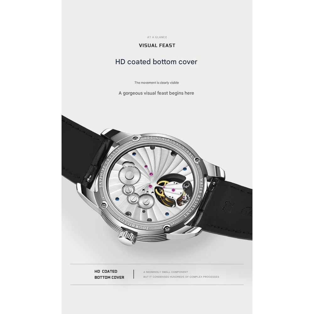 BEXEI Leather Waterproof Mechanical Men's Watch