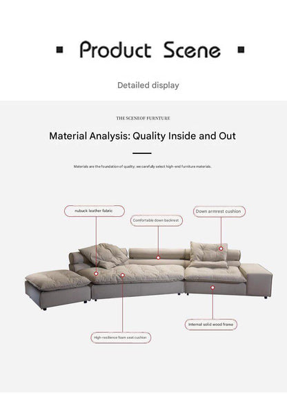 Modern Nubuck Leather Modular Sofa