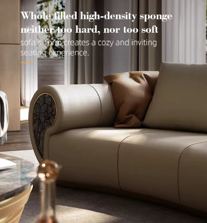 Luxury Curved Leather Sectional Sofa