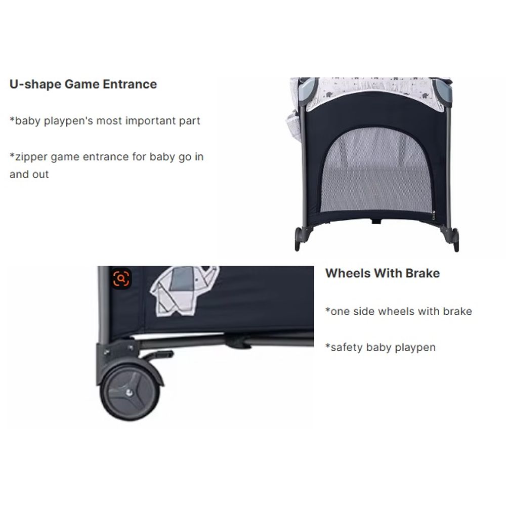 Foldable Baby Playpen With Music Toy Rack