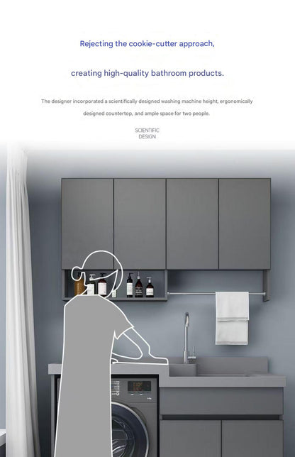 Modern Laundry Cabinet with Integrated Wash Basin