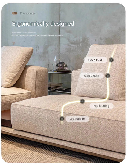 Modern Luxury Curved Sectional Sofa with Chaise Extension