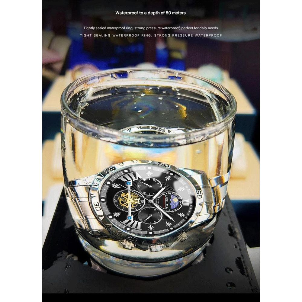 DEDIMA Mens Luminous Flywheel Quartz Watch