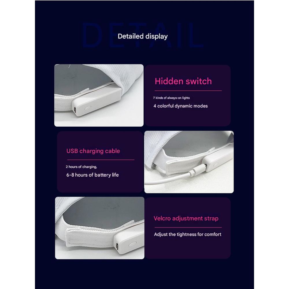 Luminous LED Fiber Optic Baseball Cap