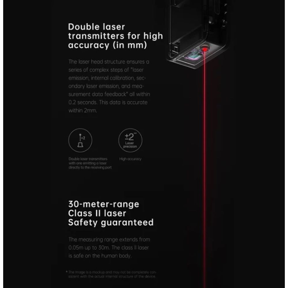 HOTO 30M Smart Laser Rangefinder Ruler