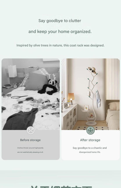 Luxury MultiFunctional Floor Standing Clothes Rack with Dual Tray