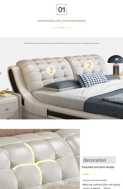 Modern Luxury Upholstered Platform Bed with Tufted Headboard