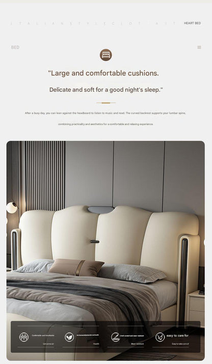 Luxury Italian Leather Storage Bed