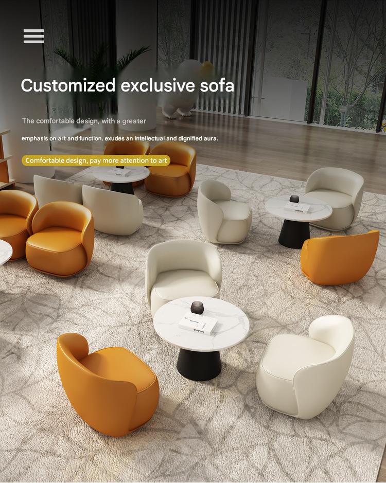 Luxury Lounge Chair With Curved Backrest