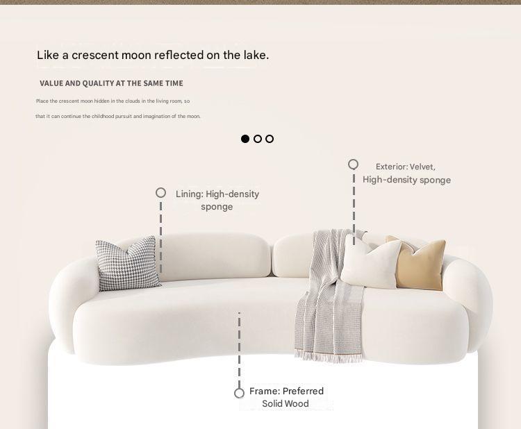 Luxury Curved Velvet Fabric Sofa