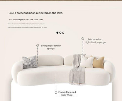 Luxury Curved Velvet Fabric Sofa