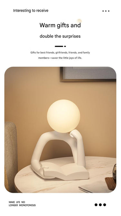 Modern Abstract Reading Man Table Lamp