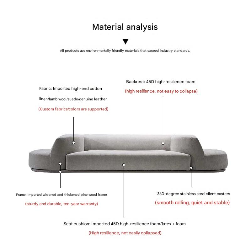 Luxury Curved Fabric Bordone Rotating Sectional Sofa Set