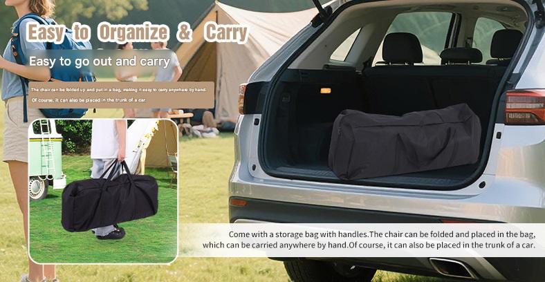 Portable Foldable Double Camping Chair with Sunshade Canopy
