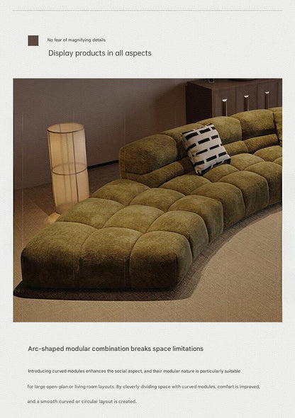 Luxury Curved Puff Fabric Sofa Set