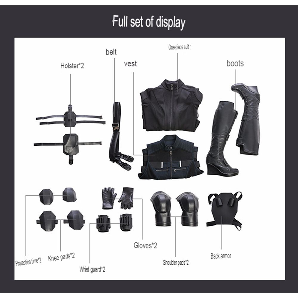Avengers Infinity War Black Widow Cosplay Costume