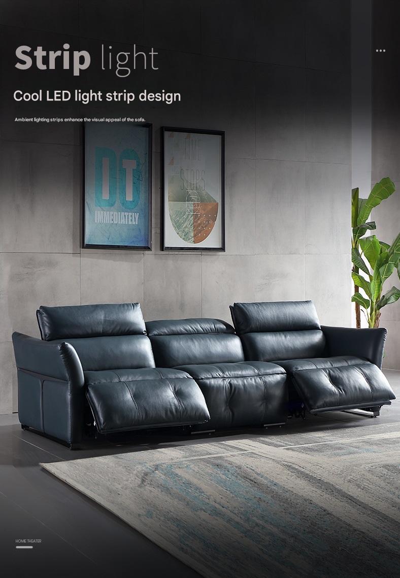 Luxury L-Shape Electric Reclining Sofa with Storage Console