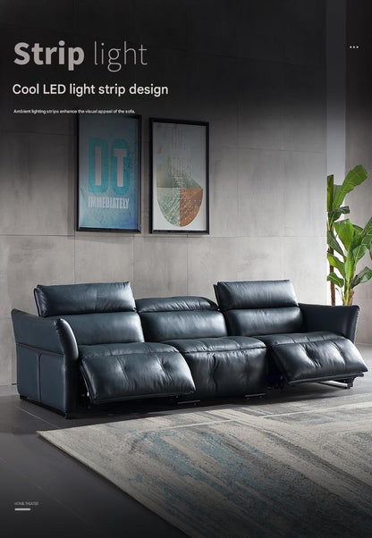 Luxury L-Shape Electric Reclining Sofa with Storage Console