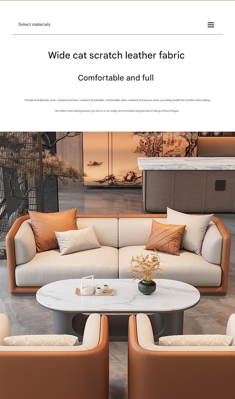 Luxury Modern Leather Sofa Set with Coffee Table