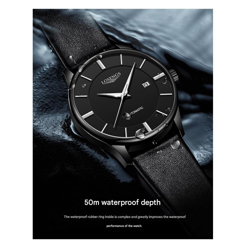 LOSENGS Automatic Genuine Leather Belt Mechanical Watch