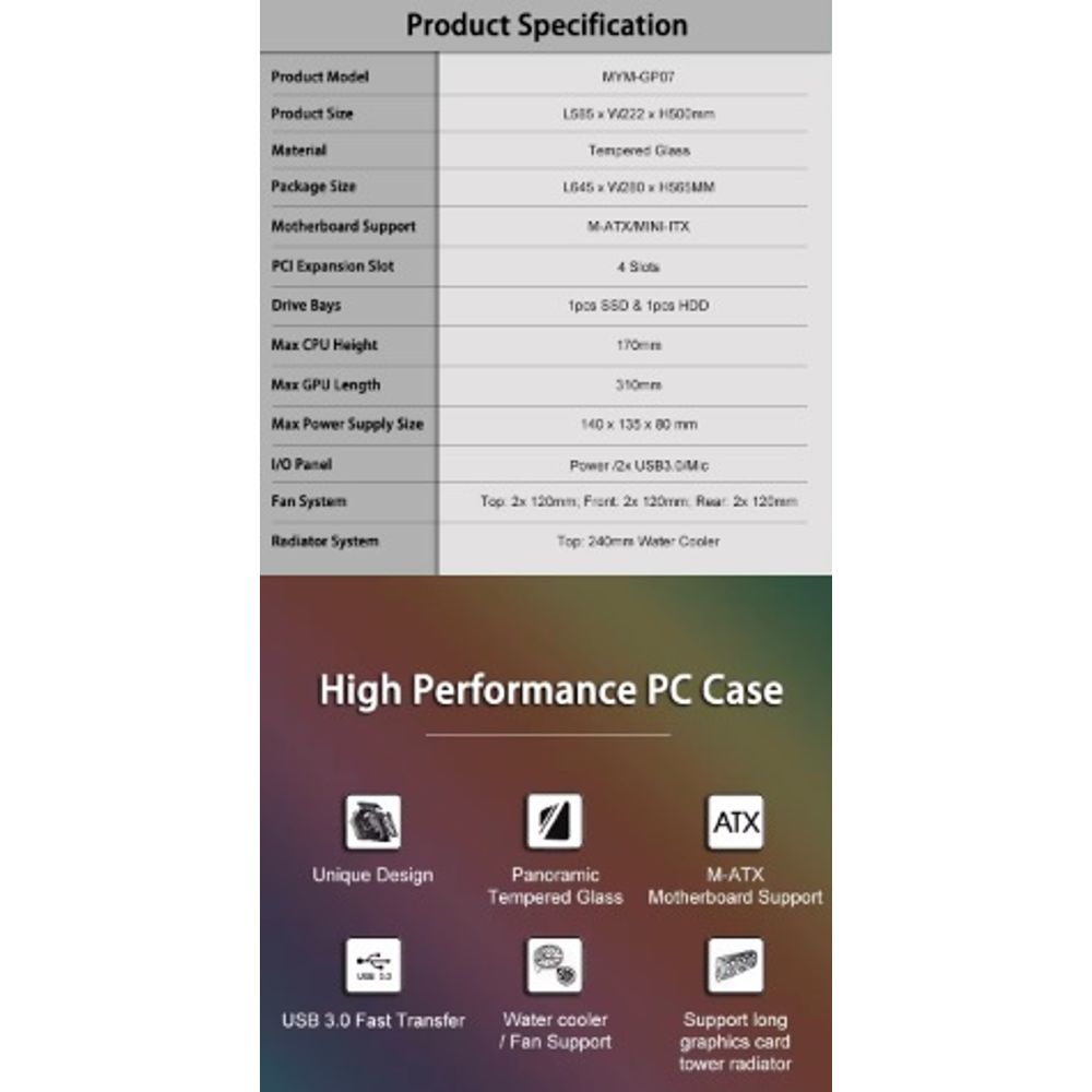 PC Gaming K plus ATX CPU Cabinet Case