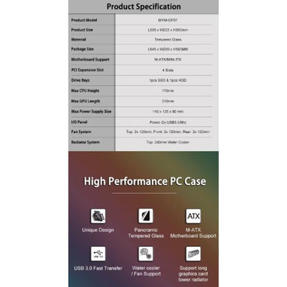 PC Gaming K plus ATX CPU Cabinet Case