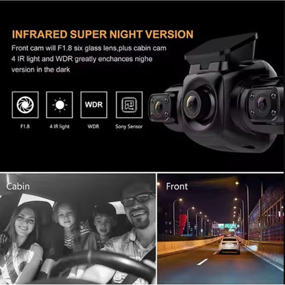 2K Full HD 2-Inch Four Lens Recording Car Dash Cam 128G