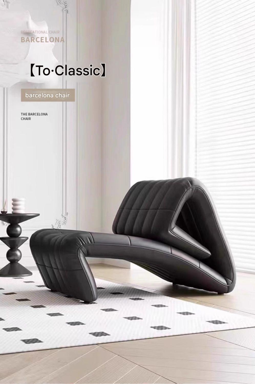 Luxury Italian Barcelona Lounge Chair