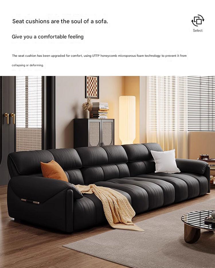 French Retro Leather Sofa
