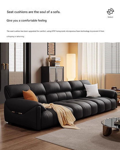French Retro Leather Sofa