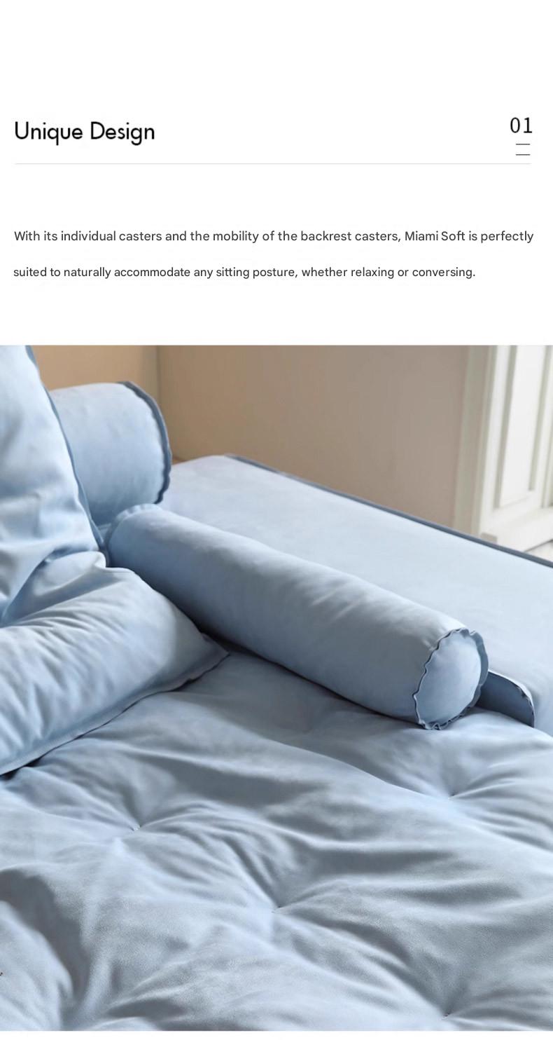 Modern Modular Fabric Sofa Bed with Deep Cushion Seating
